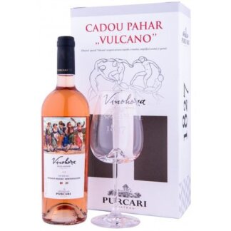 Purcari Vinohora Feteasca Neagra & Montepulciano Roze Sec Cu Pahare